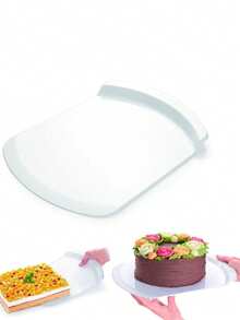 1pc Floral Decorated Cake Scraper, Cake Tray Spatula, PP Plastic Cake Transfer Tool, Home Baking Cake Tool - View 2