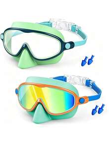 Children's Swimming Goggles 1/2 PCS, Suitable For 3 To 14 Years Old, Anti-Fog Clear Vision, Toddler Goggles With Nose Cover, Back, First Day Of School - Multicolor - View 14