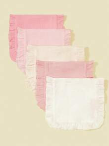 Soft & Comfortable Baby Bibs Burp Cloths, Pure Cotton Multi-Purpose Towels 5pcs/Pack - Multicolor - View 3