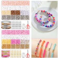 Complete Set Of Macaron Color Soft Clay 24-Grid Flat Beads Decoration DIY Necklace Bracelet Earring Hair Accessory Jewelry Making Casual Versatile Beaded DIY Material Kit - Multicolor - View 1