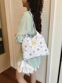 Tas Bahu Wanita Modis, Tas Selempang Minimalis untuk Bepergian, Tas Tangan Kapasitas Besar, Desain Unik, Tas Serut Elegan Serbaguna - Baby Blue - View 2