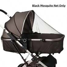 Black Stroller Mosquito Net, Bassinet Mosquito Net, Full Coverage Stroller Mosquito Net, Elastic Black Dense Mesh Mosquito Net (Mosquito Net Only) - Black - View 6