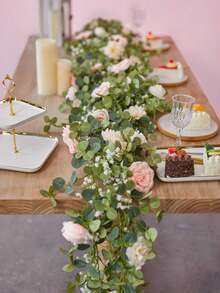 180CM Silk Fabric Money Plant & Baby's Breath Vine, 1pc - Pink - View 7