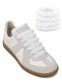 1 Pair Plush Sholaces,Men's And Women's Shoelaces,Replacement Laces For Shoes - White - View 1