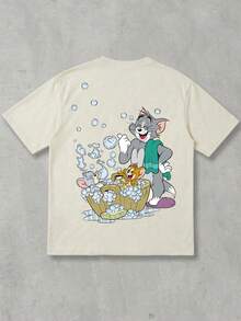 Strevion TOM & JERRY Men's Cartoon Pattern Crew Neck Casual Short Sleeve T-Shirt - Multicolor - View 3