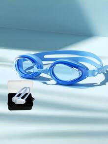 2pcs Multi-Color High Definition Anti-Fog Swimming Goggles Set, Adult Unisex Waterproof Racing Swim Goggles With Portable Storage Box And Nose Clip 2 Pieces Set (Goggles + Nose Clip) - Multicolor - View 12