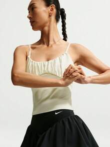 Nike Women's AS W NK ONE DF BBLE SKRT 2N1 F Woven Mini Skirt IU1418-010 - Black and White - View 3