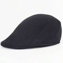 11 Colores Gorra Boina Ajustable de unicolor Unisex Gorra de Noticias Gorra de Pintor - Negro - Ver 3