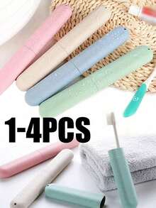 Travel Toothbrush Holder, Portable Travel Toothbrush Rack, Plastic Toothbrush Container Protective Case, Suitable For Travel, Camping, Home, School, Business Trips, Toothbrush Holder Protects Your Oral Health - Multicolor - View 2