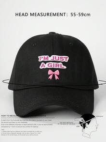 1件 Y2K 童款印花 I'M JUST A GIRL 大蝴蝶結棒球帽，可調節防曬休閒帽，適合男孩女孩，適用春/秋旅行、海灘度假、戶外防曬帽 - 棒球帽 - 查看 9