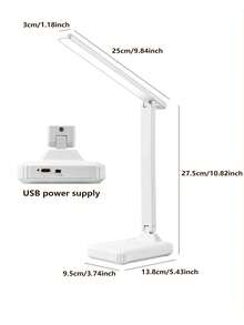 LED Desk Lamp Eye-Protection Touch Dimmable 3-Color Reading Light Student Dorm Bedroom Home Use USB Rechargeable With Battery - Rechargeable model - View 8