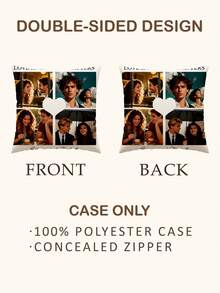 1pc Customized Photo Double-Sided Printed Pillowcase, Holiday Customized Image Pillowcase, DIY Photo Pillowcase, Gift For Family, Friends And Yourself - Dark Grey - View 9