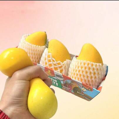 Realistic Mango Fruit Squishy Toy, Soft Elastic Slow Rebound Stress Relief Squeeze Toy, Palm-Sized Pressure Relief Decor, Lightweight Commute Indoor Daily Rest Toy