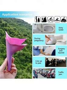 2pcs Portable Silicone Female Urination Device, Foldable Reusable Female Standing Urinal Funnel With Storage Box, Compact Travel Urinal, Suitable For Camping, Hiking, Outdoor Personal Hygiene Accessory - Multicolor - View 8