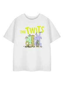 T-shirt da donna Vanilla Underground Roald Dahl's The Twits, maglietta grafica bianca, abbigliamento uomo, top estivi - Bianco - Visualizzare 1