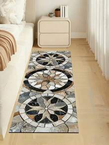 1pc Vintage Floral Marble Pattern Diatomaceous Earth Kitchen Anti-Slip Mat 3.5mm, Cuttable, Absorbent & Anti-Fatigue, Kitchen Rug Bathroom Mat Hallway Entryway Outdoor Garden Indoor Small Carpet Toilet Mat - Multicolor - View 8