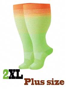 1 Pasang Kaos Kaki Kompresi Betis Unisex, Kaos Kaki Olahraga Modis Bergaris Warna-warni Cerah dan Menarik Perhatian untuk Pria dan Wanita - MultiWarna - View 25