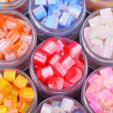 10pcs 8*8mm Mixed Color Color-Changing Galaxy Square Acrylic Beads With Holes, Decorative Handmade Beads For DIY Jewelry Making - DIY Beads - View 3