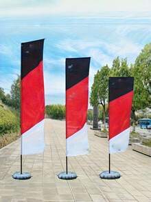 Custom Square Flag, Single-Sided Printing, Customizable Pattern/Text, Promotional Reminder, Beach Flag - Outdoor Advertising & Decoration - Flagpole And Base Not Included - Multicolor - View 5