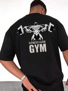ZYNTH BALENO Men's Fashionable GYM Print Round Neck Short Sleeve T-Shirt, Suitable For Gym, Outdoor Sports - Black - View 6