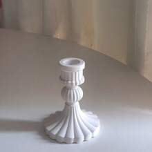SILIKE LUFEI 1 buah Cetakan Silikon Tanah Liat Motif Garis Vertikal Romawi untuk Alas Lilin, Cocok untuk Membuat Lilin Resin, Plaster, Produk Aromaterapi, Dekorasi Rumah, dan Pajangan Silikon. - Cetakan dasar lilin bergaris Romawi - View 6