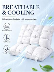 3D Plush Pillow, White, Fluffy Soft Thickened, Hotel Series Pillow, Breathable Cotton Pillowcase, Good Support, Soft And Comfortable, Suitable For Multiple Sleeping Positions, Ideal For Outdoor Travel - Thickened Bread Pillow - View 8