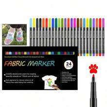 24/20/10 Color Fabric Marker Set - Fabric Decoration Set, Non-Fading And Permanent Fabric Ink - For T-Shirts, Bags, Textiles, Canvas, Shoes, Pillowcases And Other Fabric Marking - Multicolor - View 1