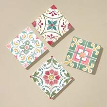 1 Set Patterned Square Design PET Non-Slip Coasters, Home Kitchen Decor Accessories, Cute And Affordable Small Items, Outdoor Garden Supplies, Suitable For Various Holiday Parties, Wedding Accessories, Thanksgiving, Back To School Season Decoration Gifts - PET-1907 - View 10
