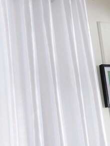 1PC Rod Pocket Design Partition Curtain, Solid Color Smooth Semi-Sheer Window Curtain, Suitable For Living Room, Bedroom, Wedding, Party Backdrop And Other Decorative Curtains - Multicolor - View 6