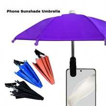 1pc Phone Holder Umbrella Clip Outdoor Phone Fixed Umbrella Rainproof Sunshade Umbrella Anti-Glare Small Umbrella - Multicolor - View 1