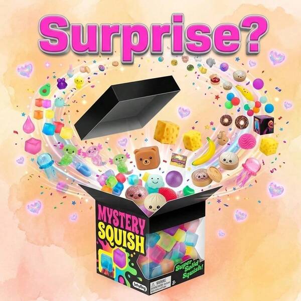 1pc 2026 New Ne EDoh Mystery Box - Food & Jellyfish Shaped Squishies, Swirl & Fuzz Stress Balls, Sensory Toys For Anxiety & ADHD, Perfect Party Favors(Random Style)