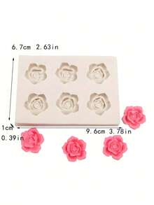 6-Hole 3D Rose Silicone Mold, Multi Use Flower Mold For Scented Candle Handmade Soap Chocolate Candy Fondant DIY Cake Baking Kitchen Tools - Multicolor - View 8