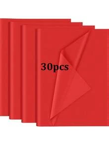 30/45/60/100 Sheets Red Patterned Tissue Paper, Suitable For DIY Crafts, Party Gifts, Bouquet Wrapping, Clothing Packaging And Birthday Gift Decoration - Style 1 - View 6