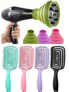 1 Set Foldable Silicone Hair Dryer Diffuser Attachment, Portable Universal, Helps Reduce Frizz And Enhance Curls, Suitable For Curly, Wavy Or Voluminous Hair, Heat Resistant Lightweight Compact, Perfect For Travel, Home Or Salon Use - Multiple Styles - View 7