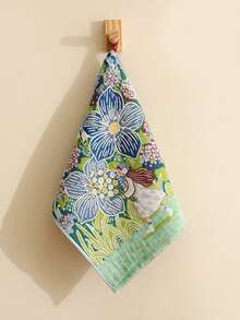 1pc/3pcs 13.3*16 Inch Forest Girl Floral Theme Breathable Quick-Dry Gauze Handkerchief, Hanging Ultra-Soft High Absorbent Face Towel, Suitable For Face Washing, Makeup Removal, SPA, Kitchen And Bathroom Back To School - Green - View 16