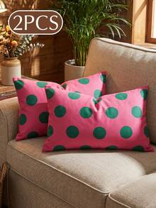 1/2pcs Polka Dot Print Pillowcase (Pillow Insert Not Included), Single-Sided Print, Soft & Breathable, Anti-Pilling, Skin-Friendly & Durable, 45*45/50*50/40*40CM, Home Decor, Suitable For All Seasons, Machine Washable, OEKO-TEX Certified - Multicolor - View 10