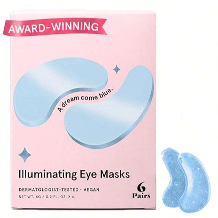 6 Lightening And Brightening Eye Masks To Reduce Dark Circles, Eye Puffiness, Eye Bags, Wrinkles, Gel Eye Masks, Nurse's Gift, Vegetarian And Cruelty-Free Self-Care - 藍色 - 查看 1