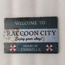 1 pièce Bienvenue à Raccoon City, panneau acrylique vintage, décoration murale de style rustique, design plat 2D multifonctionnel, convient pour la maison et le bureau, panneau acrylique pour la décoration de la chambre et de l'entreprise - Multicolore - Voir 6