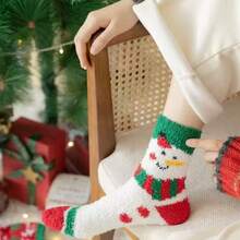 5 Pairs Plush & Fun Christmas Socks, Warm & Elastic For Winter, Novelty Colorful Tube Socks, Unisex - Multicolor - View 7