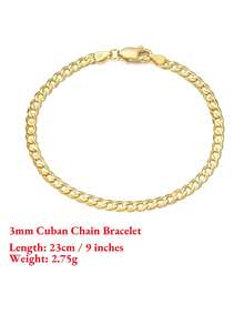 ORSA JEWELS 1件 925純銀手鍊，獨特鑽石切割鏈條設計，精緻珠寶，週年紀念最佳禮物 - 金黃色 - 查看 10