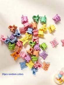 20pcs Mixed Color Butterfly Mini Hair Clips, Colorful Butterfly Small Claw Clips, Mini Bangs Butterfly Small Hair Clips, Rainbow Candy Edge Hair Accessories - Multicolor - View 6