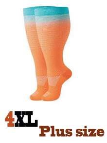 1 Pasang Kaos Kaki Kompresi Betis Unisex, Kaos Kaki Olahraga Modis Bergaris Warna-warni Cerah dan Menarik Perhatian untuk Pria dan Wanita - MultiWarna - View 10
