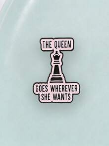 Chess Queen Enamel Brooch Women Power Quote Metal Pin For Backpack Jacket - Multicolor - View 6