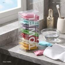 14pcs 100% Cotton Compressed Towels - Ultra Soft, Hand Wash, Modern Rectangular, Disposable Travel And Home Face Towel Set - Multicolor - View 11