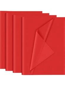 30/45/60/100 Sheets Red Patterned Tissue Paper, Suitable For DIY Crafts, Party Gifts, Bouquet Wrapping, Clothing Packaging And Birthday Gift Decoration - Style 1 - View 1