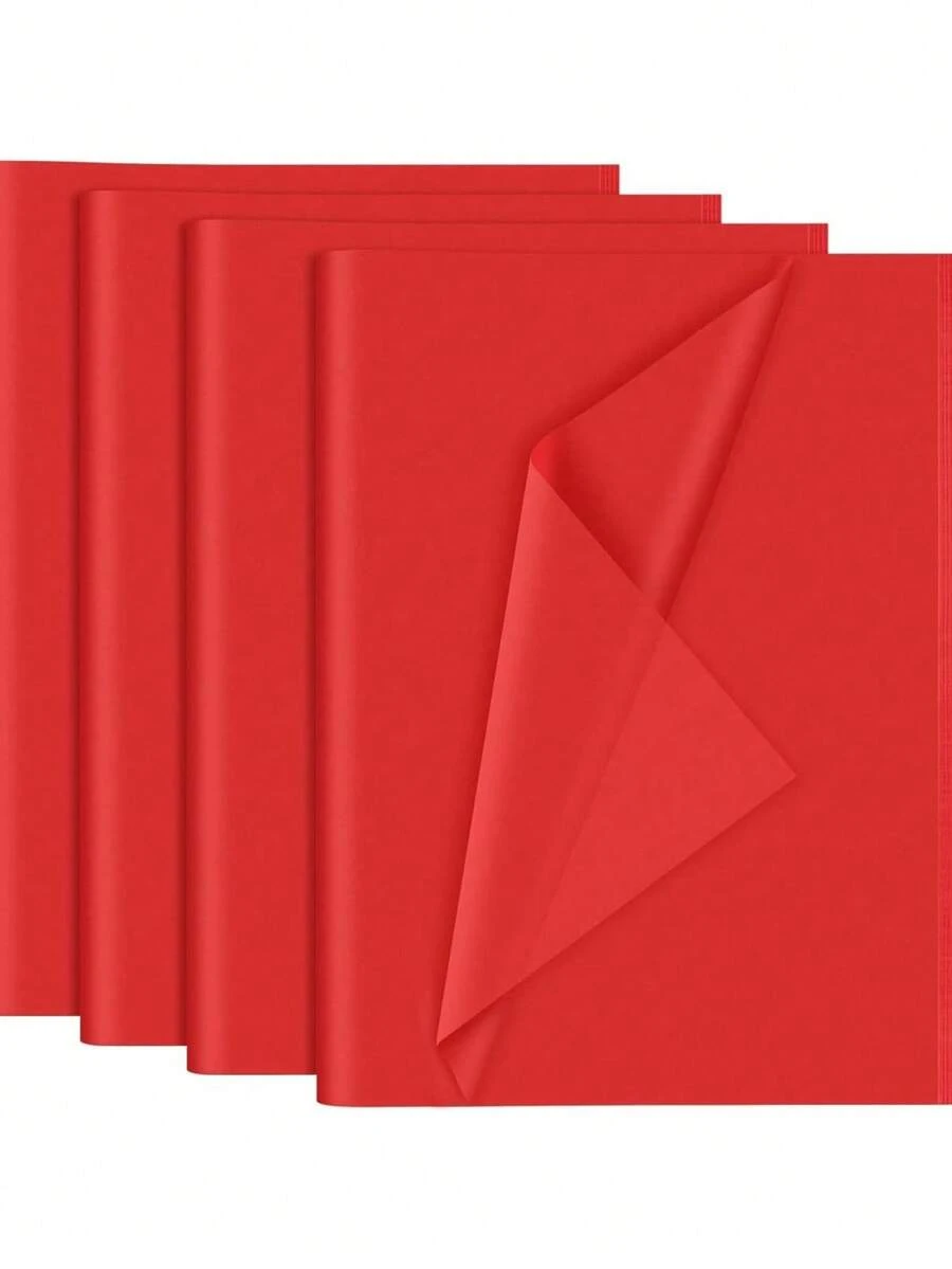 30/45/60/100 Sheets Red Patterned Tissue Paper, Suitable For DIY Crafts, Party Gifts, Bouquet Wrapping, Clothing Packaging And Birthday Gift Decoration - Style 1 - View 1