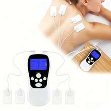 MORE BEAUTY Complete Portable Muscle Relaxation Massage Kit With Illuminated Display, Dual-Connection Massager With Adhesive Pads, Eight Simulation Modes And Fifteen Intensity Levels, Programmable Timer, Compact Design Ideal For Relieving Tension In Arms, Back, Legs, And Neck In Daily Routine - White - View 2