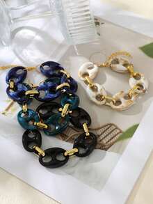 1pc Vintage Coin Style Fashion Minimalist Classic Elegant Alloy Resin Pig Nose Bracelet, Suitable For Women, Sisters, Couples, Prom, Graduation Gift, Suitable For Daily Wear, Dating, Gifting, Vacation, Holiday, Summer, Beach, Party And Other Occasions, Adjustable Size - Hand Strap - View 4