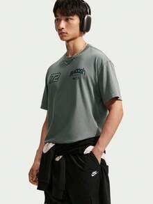 Nike Men's AS U NSW TEE LSE SPEED AND SPO Short Sleeve Knit Collarless T-Shirt TIM3778-084 - Grey - View 1