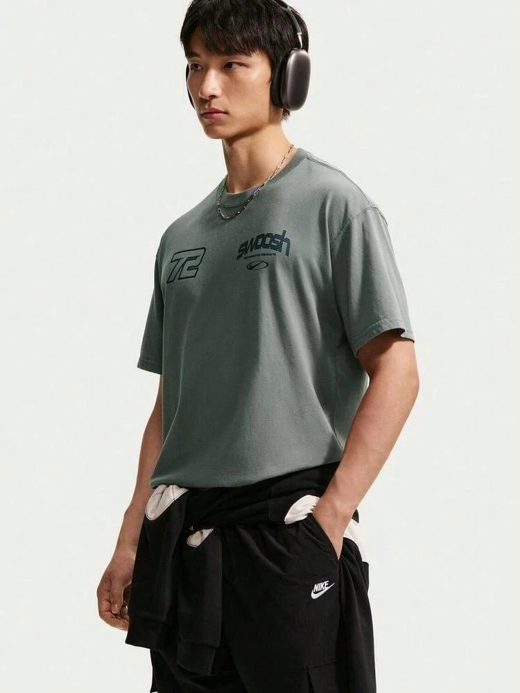 Nike Men's AS U NSW TEE LSE SPEED AND SPO Short Sleeve Knit Collarless T-Shirt TIM3778-084 - Grey - View 1